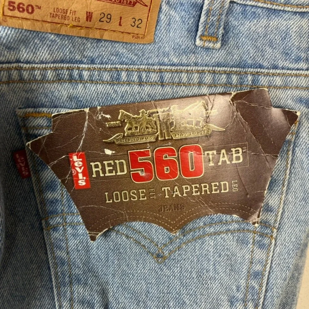 Levis 560 Red Tab Jeans Womens‎ 29x32 Light Wash Vintage 90s Loose Tapered USA